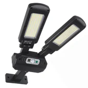 Lampy ogrodowe - Lampa uliczna solarna led maclean mce447 z czujnikiem ruchu i pilotem ip54, 5w, 2x450lm, 6500k, li-ion 2400 mah, 3 tryby pracy MCE447 - miniaturka - grafika 1