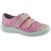 Buty dla dziewczynek - Dziewczęce trampki do przedszkola szkoły Befado 772X/Y006 Tim Różowe - miniaturka - grafika 1