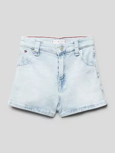 Szorty jeansowe z detalami z logo - Spodnie i spodenki dla dziewczynek - miniaturka - grafika 1