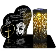 Lampiony i znicze - ZNICZ SOLARNY LED WIECZNY PODSTAWKA NA CMENTARZ GRÓB lampka Serce 3D DLA SYNA - miniaturka - grafika 1
