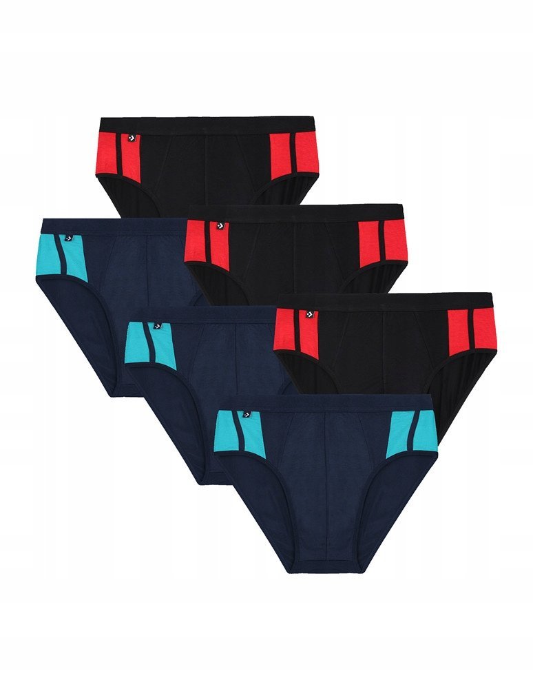 Majtki Slipy Męskie Bambusowe Klasyczne Czarne MORAJ ZESTAW 6 sztuk - 3XL