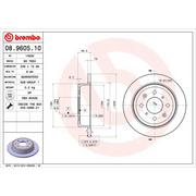 Tarcze hamulcowe - Tarcza hamulcowa BREMBO 08.9605.10 - miniaturka - grafika 1