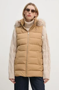 Tommy Hilfiger bezrękawnik puchowy damski kolor brązowy zimowy WW0WW43634 - Kamizelki damskie - miniaturka - grafika 1