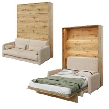 Półkotapczan łóżko w szafie sofa pionowy chowane Bed Concept 140x200 Lenart