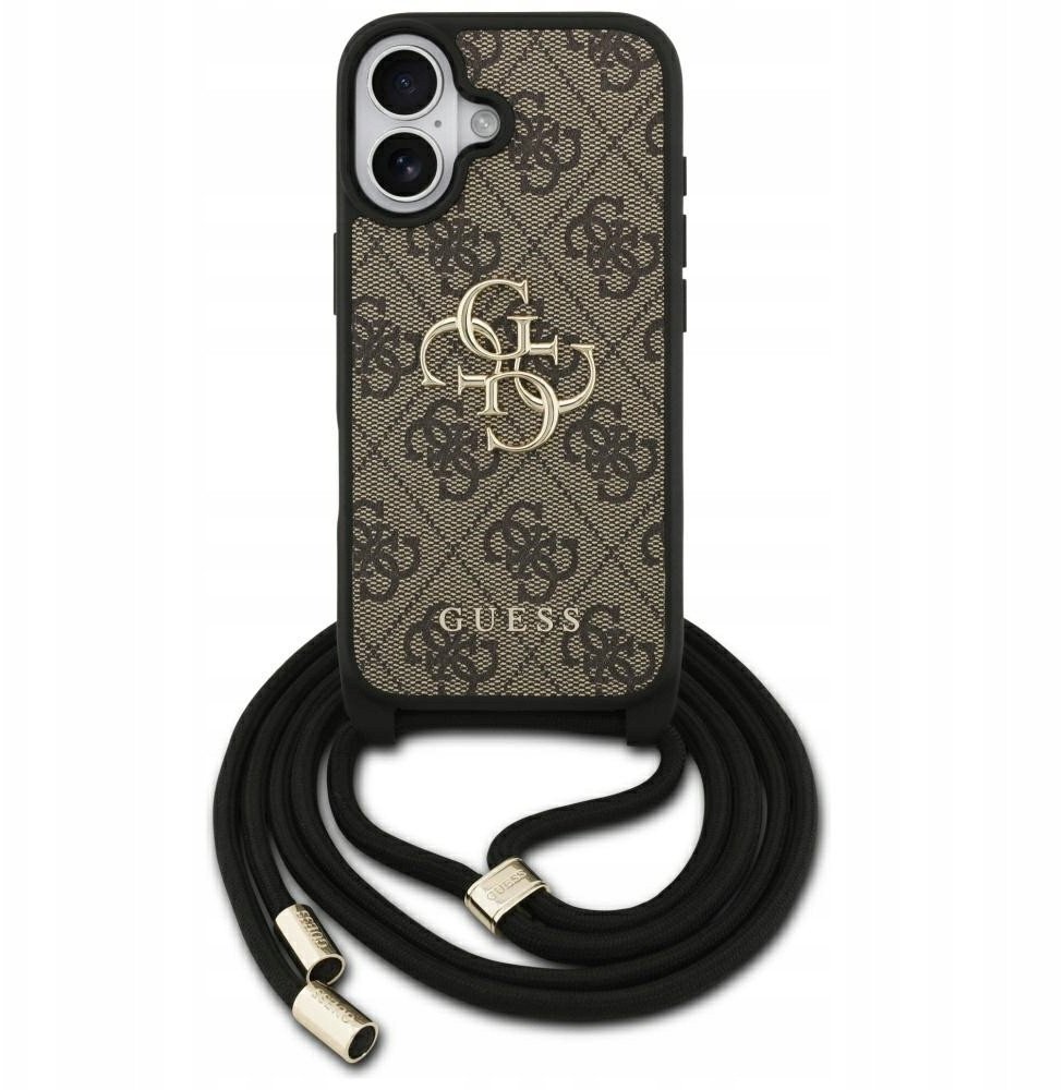 Etui Guess 4G Big Logo Cord Stap Crossbody do iPhone 17 brązowy