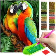 Zabawki kreatywne - Haft Diamentowy ARTULIO, Obraz DIY 5D, Diamond Painting, Mozaika Diamentowa 30X40cm (Papugi w tropikalnym lesie) + Zestaw Akcesoriów - miniaturka - grafika 1
