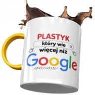 Kubki - Kubek Żółty Dla Plastyka Wie Więcej niż Google z Nadrukiem ze Zdjęciem + Opakowanie na prezent (wzór 04) - miniaturka - grafika 1