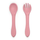 Sztućce dla dzieci - Petite&Mars Take&Match Silicone Cutlery sztućce Dusty Rose 6 m+ 2 szt. - miniaturka - grafika 1
