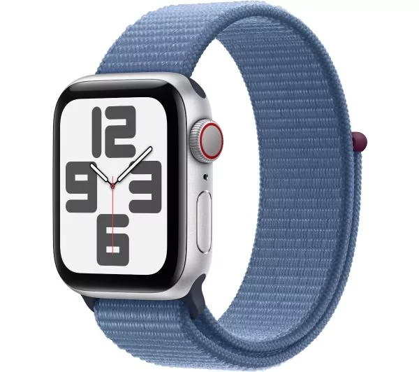Apple Watch SE 2gen GPS MRGQ3QP/A + Cellular - koperta 40 mm z aluminium w kolorze srebrny - opaska sportowa zimowy błękit
