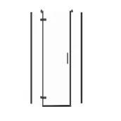 Kabiny prysznicowe - Kabina prysznicowa Cersanit Jota 80x80 pięciokątna czarna transparentne lewa S160-012 - miniaturka - grafika 1