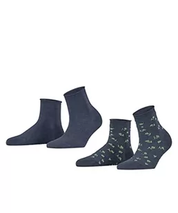 ESPRIT Damskie skarpety mini Flower z bawełny organicznej, 2 pary skarpetek, bawełna organiczna, oddychająca, kolorowe cienkie kwiaty, 2 pary skarpetek, niebieskie (Light Denim 660), 35-38 (2 sztuki) - Skarpetki damskie - miniaturka - grafika 1