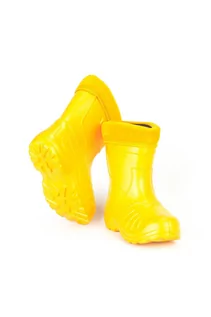 Buty dla dziewczynek - Kalosze dziecięce ocieplane- żółte - grafika 1