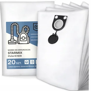 20x Worek do Odkurzacza Starmix iPulse M-1635 Syntetyczny Pojemny Worki G9 - Worki do odkurzaczy - miniaturka - grafika 1