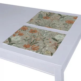 Dekoria pl pl Podkładka 2 sztuki kolorowe kwiaty na szarym tle 40 x 30 cm Flowers - Obrusy i serwetki - miniaturka - grafika 1