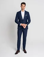Spodnie męskie - Borgio spodnie vergano granatowy slim fit - miniaturka - grafika 1