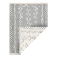 Dywany - Dywan TWIN 23000 Boho, bawełna, dwustronny, romby Ekologiczny frędzle - / krem szary 120x170 cm - miniaturka - grafika 1