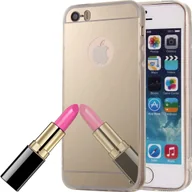 Etui i futerały do telefonów - Etui na telefon komórkowy Apple iPhone 5 / 5s Mirror Soft Case Protective Cover Gold - miniaturka - grafika 1