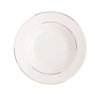 Altom MARIAPAULA ECRU NOVA ZŁOTA LINIA TALERZ GŁĘBOKI 23CM 5902689866845 - Talerze - miniaturka - grafika 1