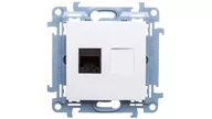 Gniazdka elektryczne - Kontakt Simon Gniazdo komputerowe pojedyncze RJ45 kategoria 6 (moduł); białe C61 - miniaturka - grafika 1