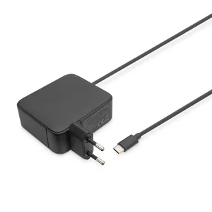 Ładowarka sieciowa DIGITUS zasilacz 1x USB-C PD 3.0 max. 100W GaN zintegrowany kabel 1,2m czarna - Ładowarki do telefonów - miniaturka - grafika 1