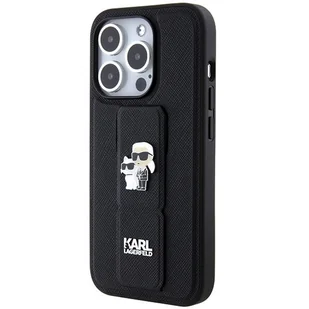 Etui Karl Lagerfeld KLHCP13XGSAKCPK Apple iPhone 13 Pro Max hardcase Gripstand Saffiano Karl&Choupette Pins czarny/black - Etui i futerały do telefonów - miniaturka - grafika 3