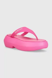 Love Moschino japonki damskie kolor różowy na platformie JA28097I0II39604 - Klapki i japonki damskie - miniaturka - grafika 1