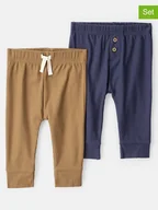 Spodenki dla niemowląt - carter's Spodnie dresowe (2 pary) w kolorze granatowym i jasnobrązowym - miniaturka - grafika 1