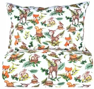 Pościel dla dzieci - Pościel sarenka lisek królik zwierzątka 140x200 dziecięca bawełniana biała - miniaturka - grafika 1