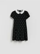 Sukienki i spódniczki dla dziewczynek - Reserved - Sukienka w groszki - czarny - miniaturka - grafika 1