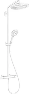 hansgrohe Oszczędzający wodę system prysznicowy Croma Select S Showerpipe 280, deszczownica (głowica prysznicowa, drążek prysznicowy, termostat, wąż, 3 rodzaje strumienia), kolor matowy biały - Węże prysznicowe - miniaturka - grafika 1