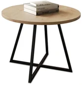 Ławy i stoliki kawowe - Minimalistyczny okrągły stolik kawowy dąb artisan - Neox - miniaturka - grafika 1