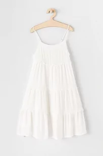 Gap Sukienka dziecięca kolor biały midi prosta - - Sukienki - miniaturka - grafika 1