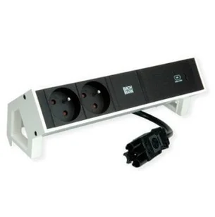 BACHMANN DESK2 2xUTE 1xUSB C 60W 0.2m GST18 RAL9010 - Gniazdka elektryczne - miniaturka - grafika 1