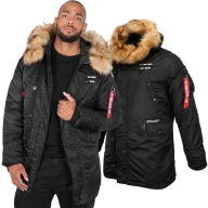 Odzież taktyczna i umundurowanie - Kurtka z kapturem Alpha Industries N3B Airborne 188141 03 - Czarna XL - miniaturka - grafika 1