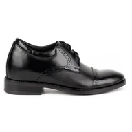 Półbuty męskie - Buty męskie skórzane podwyższające wizytowe MP45KB czarne - Buty Olivier - miniaturka - grafika 1