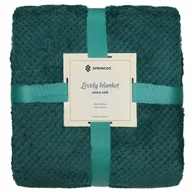 Koce - Narzuta Na Łóżko, Koc 200X220 Cm Zielony, Dwustronny Tłoczony Pled Na Kanapę Zygzak - miniaturka - grafika 1