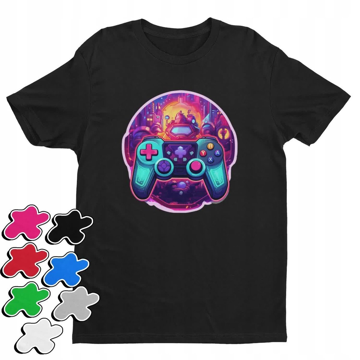 Koszulka T-Shirt Dziecięca Z Nadrukiem Dla Gracza Pad Gammer Gry-L 146-152