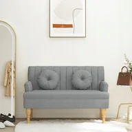 Ławki do przedpokoju - Ławka z poduszkami, jasnoszara, 113x64,5x75,5 cm, tkanina - miniaturka - grafika 1