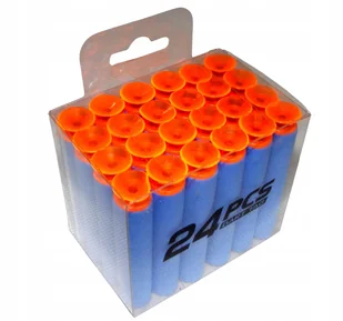 MIĘKKIE STRZAŁKI Z PRZYSSAWKĄ PISTOLET NIEBIESKI PISTOLETY 24szt - Zabawki militarne - miniaturka - grafika 1