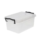 Pudła i pojemniki do przechowywania - Pojemnik z pokrywką Dakar 5,5 l czarne uchwyty transparentny - miniaturka - grafika 1