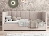 Łóżka dla dzieci i młodzieży - Tapczan jednoosobowy tapicerowany 90x200 z pojemnikiem ze stelażem Soro21 Urus - miniaturka - grafika 1