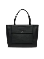 Torebki damskie - Calvin Klein Torebka Ck Medium Shopper_Tex K60K613178 Czarny - miniaturka - grafika 1