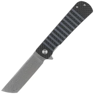 Nóż składany Bestech Titan Black Carbon Fiber/Blue G10, Damascus by Keanu Alfaro (BL05A) - Noże - miniaturka - grafika 1