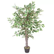 Sztuczne drzewka - Leaf LEAF-7021 sztuczne drzewo Ficus, biała krawędź skrętu, 130 cm - miniaturka - grafika 1