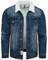 Kurtki męskie - Kurtka męska jeansowa sherpa Recea - miniaturka - grafika 1