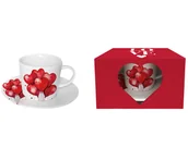 Balony i akcesoria - Komplet filiżanka spodek balony serca walentynki - miniaturka - grafika 1