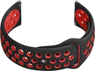 Akcesoria do smartwatchy - Pasek gumowy do smartwatch U11 - czarny/czerwony - 20mm - miniaturka - grafika 1