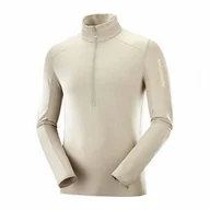 Bluzy sportowe męskie - Bluza Salomon Outline HZ Plaza Taupe - miniaturka - grafika 1