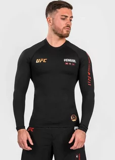 Koszulki sportowe męskie - UFC Venum Adrenaline Fight Week Rashguard Długi Rękaw Performance Black - grafika 1