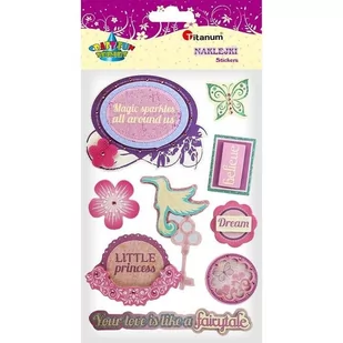 Titanum Naklejki papierowe 3D little princess mix 8szt - Pozostałe akcesoria dla plastyków - miniaturka - grafika 1